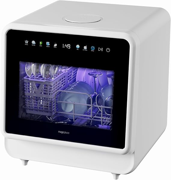 magicplux Portable Dishwasher, Countertop Dishwasher with Color Screen, 5 Place Settings & 8 Washing Programs, Mini Dishwashers, 3 Spray Arms with 5 L Built-in Water Tank