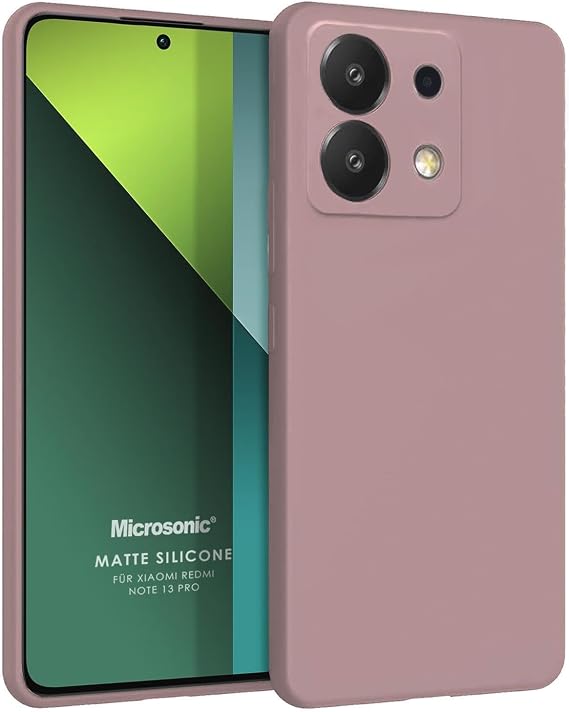 Microsonic Matte Silicone Xiaomi Redmi Note 13 Pro 5G için Kılıf Rose Gold [Redmi Note 13 Pro 5G ile Uyumlu Kılıf - Rose Gold]