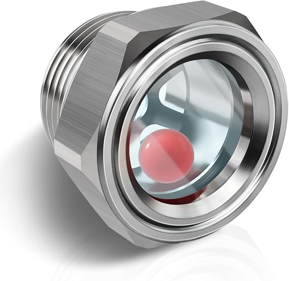 1'' NPT Male Threaded Stainless Steel Sight Glass Oil Liquid Level Gauge Oil Indicator Window Hydraulic Tank Sight Glass For Pump Air Compressor Fittings (1'' NPT Male 1 Pcs) | 304 Stainless Steel, Borosilicate Tempered Glass, Heavy Duty, Leak Proof, for Air Compressor, Gearbox, Hydraulic Tanks