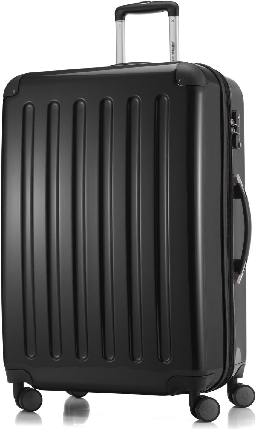 HAUPTSTADTKOFFER - Alex - Hardshell Suitcase, Large Luggage, 4 Wheels, TSA, 75 cm, 119 liters, Black