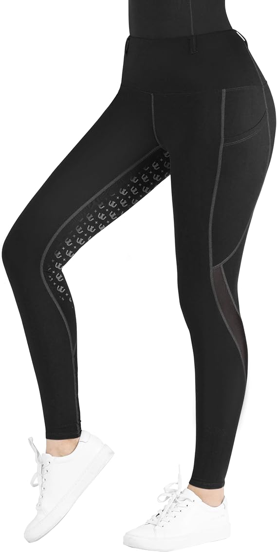 Harrison Howard Women's Full Seat Riding Tights Active Silicon Grip with Mesh Horse Riding Pants for Women