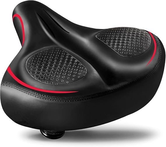 Oversizd Bike Seat, Wide Bicycle Seats for Comfort Men Wowen, Extra Large Comfortable Saddle Fits for Peloton, Exercise, Spin, Stationary, Electric Bikes