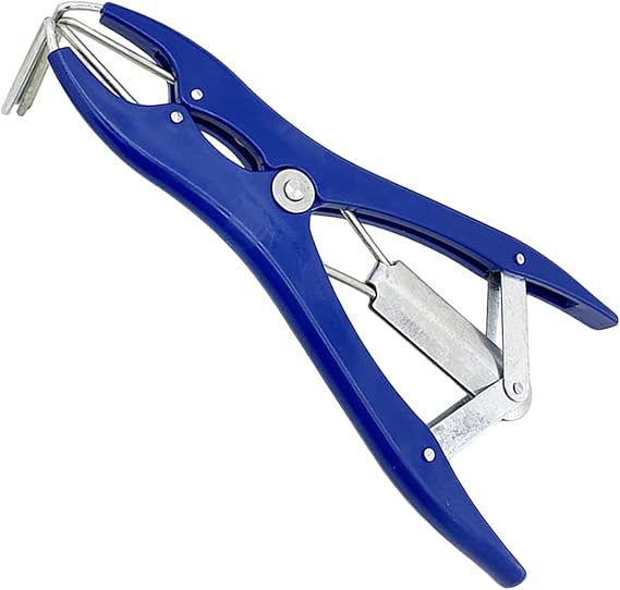 Stainless Steel Balloon Filling Plier,Durable Portable Balloon Mouth Opening Tool,Balloon Stretcher Pliers for Home Party Supplies Balloon Filling Petals Confetti Sequins Gold Powder(Blue)