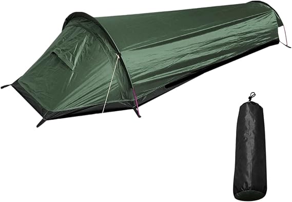 1 Man Tent,Lightweight & Waterproof Camping Tent, Compact Single Camping Shelter With Aluminum Poles, For Hiking, Fishing, Cyclists & Backpacking, 690G(green)