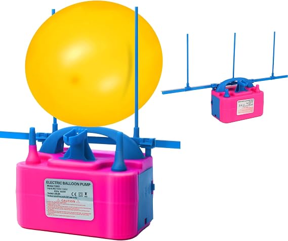 QIPUMP Balloon Pump Electric,110V 600W Balloon Blower Inflator Dual Nozzle Air Pump Balloons Inflator for Decoration, Party, Sport,Gifts:2 Balloon Tying Tools