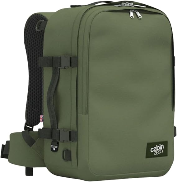 Cabinzero Classic Pro Backpack 32L, Padded Laptop Rucksack with YKK Zips, Hip Belt and Front Compartment, Carry On