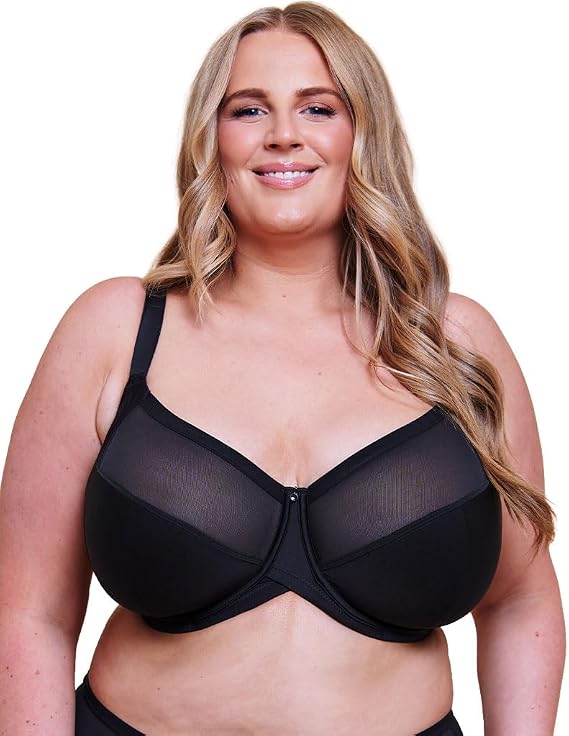 Curvy Kate Women's Wonderfully 4 Part Cup Balcony Bra, CK6110, Black, 38GG