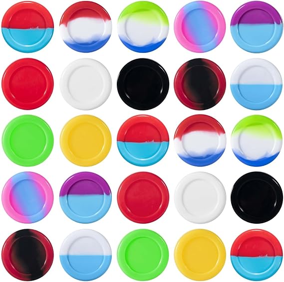 KISEER 30 Pcs 5ml Silicone Wax Containers Assorted Colors Multi Use Non Stick Wax Oil Storage Jars