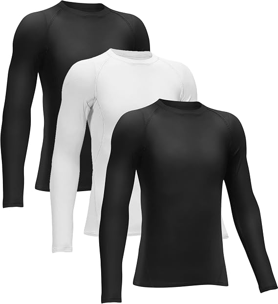 3/4 Pack Youth Boys' Compression Leggings Athletic Tights Pants for Kids | Stretchy, Breathable, Quick Dry, Tight Fit, Winter Warmth, Baselayer, Under Sports Uniform, for Basketball, Soccer, Baseball