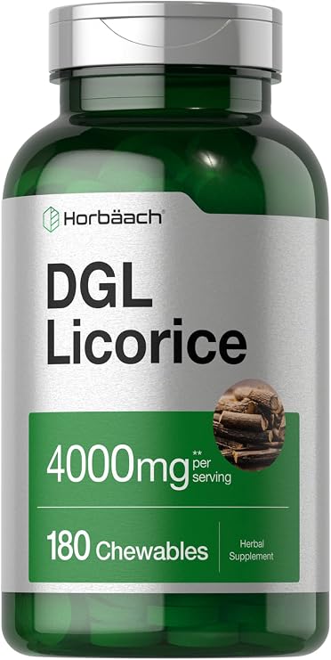 Horbaach DGL Licorice Supplement | 180 Chewable Tablets