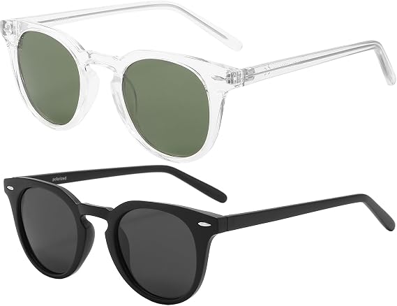 Dollger Polarized Round Sunglasses for Women Classic Retro Design Womens Trendy Style UV Protection Small Lens