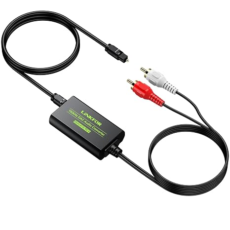 LiNKFOR 192kHz DAC Converter SPDIF to RCA Optical Toslink Audio Adapter