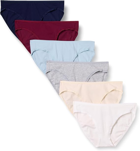 Amazon Essentials Women's Cotton Bikini Brief Underwear (Available in Plus Size), Multipacks