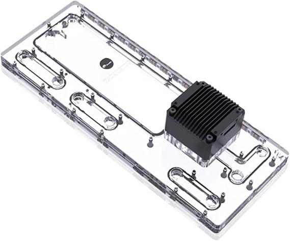 Bykski Distro Plate for Cougar Conquer 2 - PMMA w/ 5v Addressable RGB(RBW) (RGV-CG-ZFZ-VG-P-K) - DDC Pump with Armor