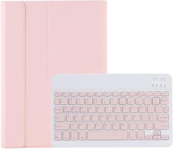 Microcase Samsung Galaxy Tab S6 Lite SM-P620 10.4 inch Tablet ile uyumlu Bluetooth Klavyeli Standlı Kılıf - BKK4 Pembe