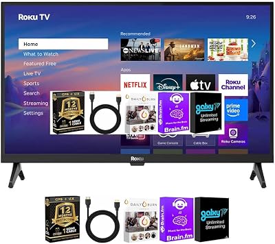 Roku 24R2D5KIT1 24 inch Class Select Series 720p HD LED Smart TV TV Platform WiFi HDMI Input Mobile App Compatible Inc