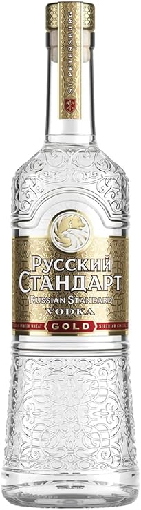 Russian Standard Gold 70cl, Embossed Bottle, Real Rose Gold-Foiled, 40 percent