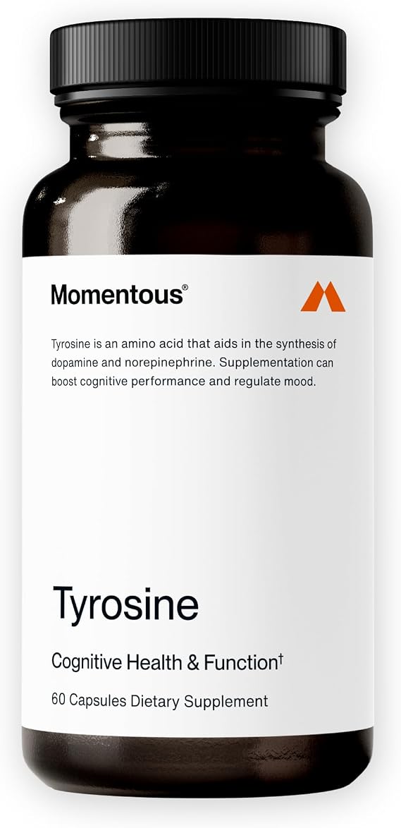 Momentous L-Tyrosine Supplement, Maintains Focus During Stress, 500mg