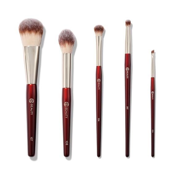 BK BEAUTY Precision Brush Collection, 5 Face & Eye Makeup Brushes