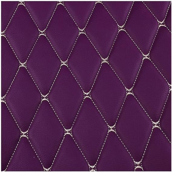 Faux Leather Fabric Quilted Diamond Stitch Padded Cushion Linen Wadding Interior Vehicle Upholstery(Purple,1.6X1m)