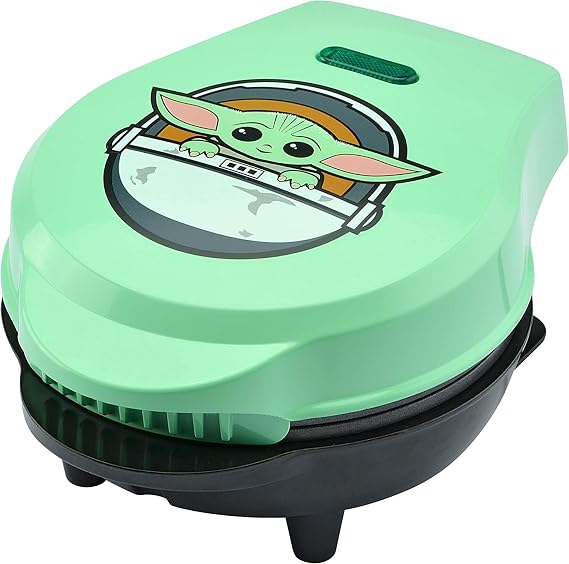 Star Wars Grogu Mini Waffle Maker from Select Brands, Nonstick Plates