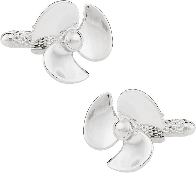 Cuff-Daddy Propeller Silver Cufflinks with Presentation Box