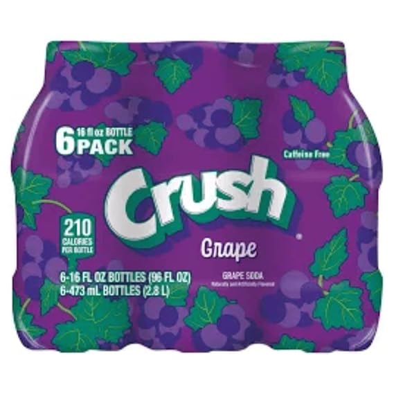 Crush Grape Flavored Soda, 16 Fl Oz Bottles (6-pack)