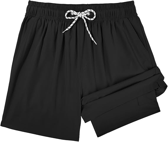 Mens Swimming Trunks with Compression Liner 7 Inch Quick Dry Board Shorts