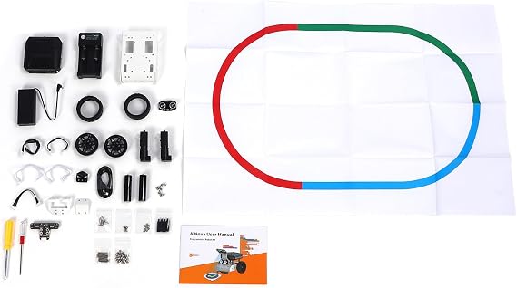 Programmable AI Visually Robot Car Robotics Kit with High Performance Visually Module 4 Channel Line Follower for AI Education Beginners