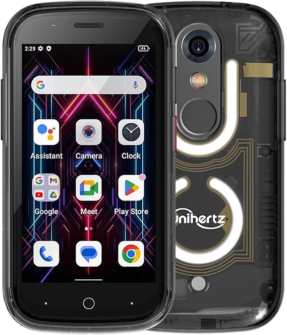 Unihertz Jelly Star World's Smallest Android 13 Smartphone with Clear Design and LED Light NFC OTG Black