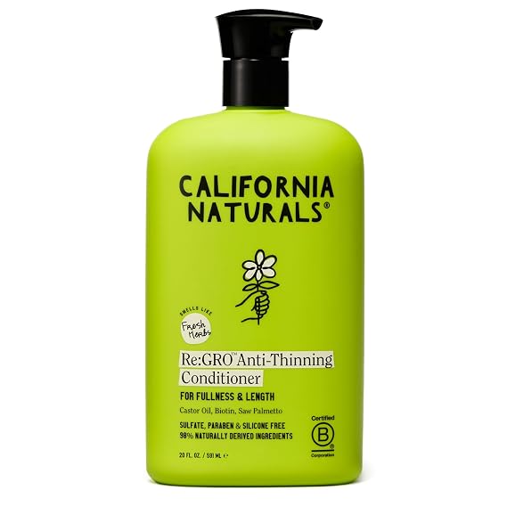 California Naturals Re:GRO Anti-Thinning Conditioner for Women, Biotin, Rosemary & Argan Oil, Hair Loss & Thinning Support, Sulfate Free, 20 fl oz