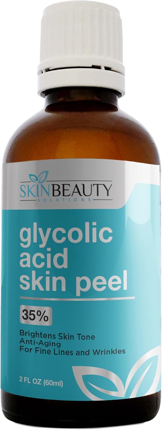 Skin Beauty Solutions (2 Oz / 60 Ml) Glycolic Acid 35% Skin Chemical Peel - Unbuffered - Alpha Hydroxy (AHA) For Acne, Oily Skin, Wrinkles, Blackheads, Large Pores & More