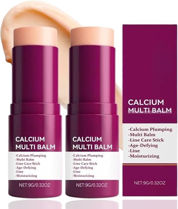 Calcium Multi Balm,Calcium Volume Multi Balm,Wrinkle Core Stick - Anti-Aging Firming Face Balm Stic/k, Korean Collagen Moisturizing Stick for Hydrating Eyes, Face & Neck Skin Care 2PCS