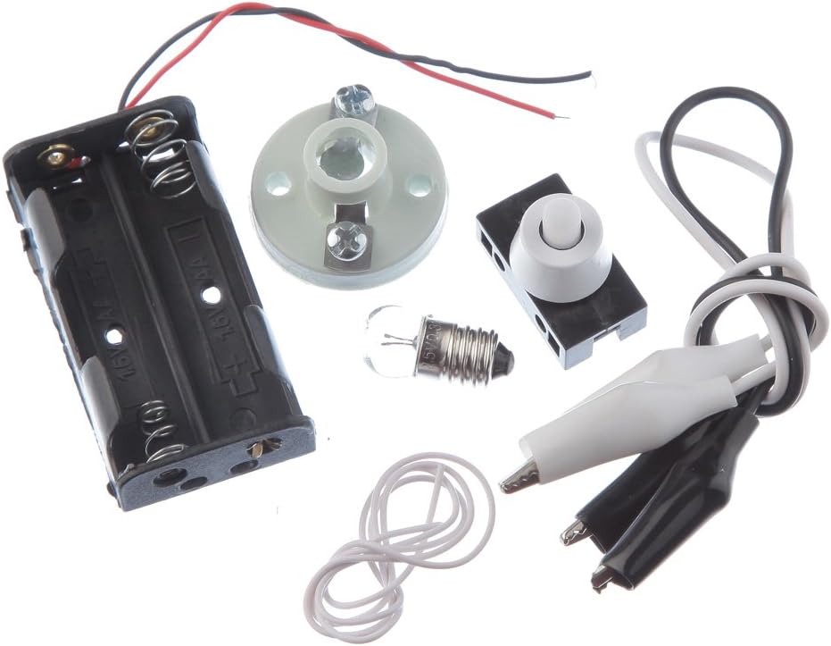 Single-Work Experiment Set Crocodile  Battery Slot  Snap Switch  Petite Hear  Bulb