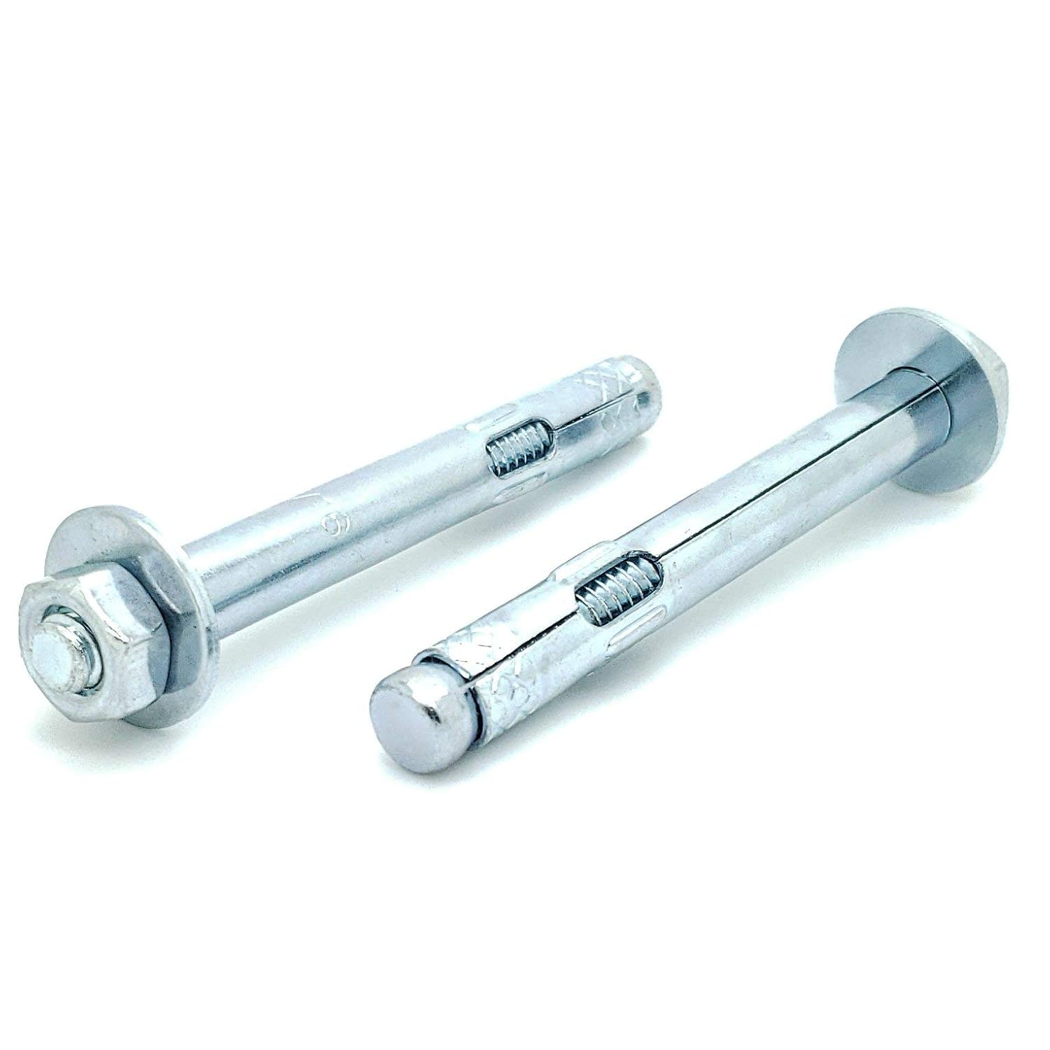 Eight 8 516" x 2-12" Zinc Plated Hex Nut Sleeve Anchor Bolts BCP984