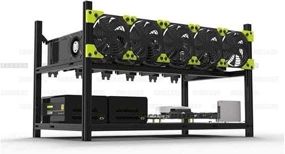 Mining Rig Frame, 6 GPU Stackable Open Air Mining Case Computer Frame Rig Ethereum Veddha