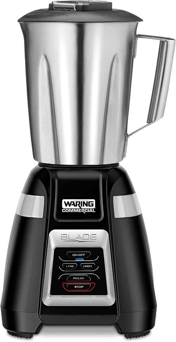 Waring Commercial BB320S Blade 1 HP Blende,r Touchpad Controls with 48 oz Stainless Steel Container, 120V, 5-15 Phase Plug, Black
