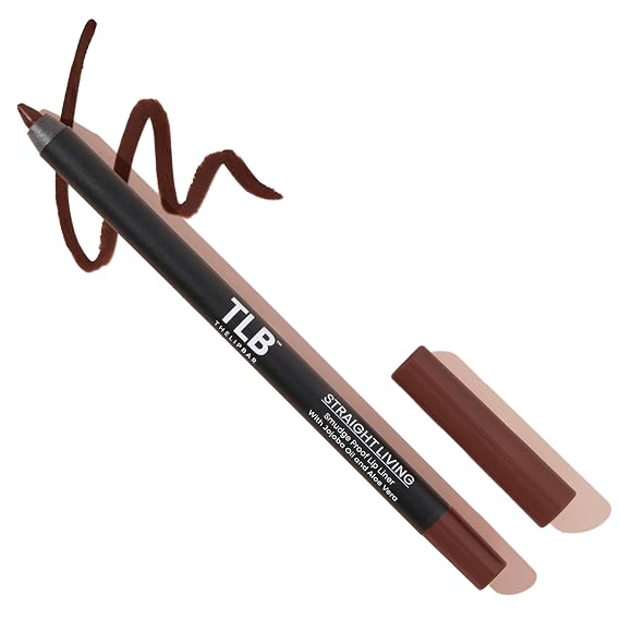 The Lip Bar - Lip Liner, Straight Living (Deep Brown) - High Pigment & Super Creamy - Smudge Proof & Water Resistant - Jojoba Oil, Aloe Vera, Coconut Oil, Vitamin E - Vegan & Cruelty Free - .042 oz