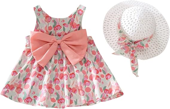 Baby Kid Dresses Toddler Little Girl Summer Sundress Clothes Flutter Sleeve Polka Dots Princess Beach Dress with
