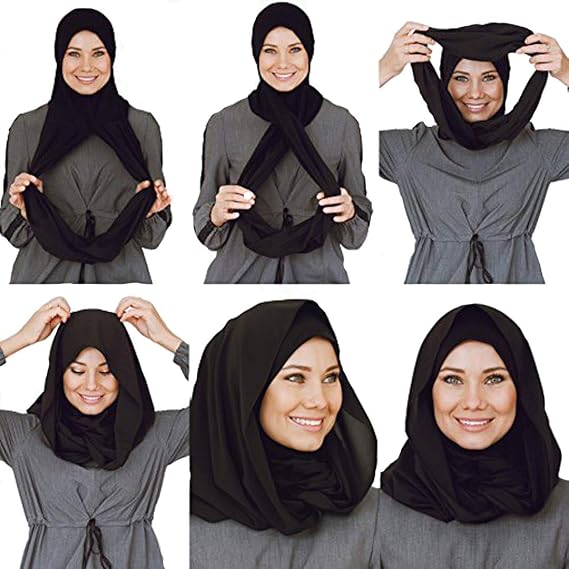 Cotton and Shiffon headscarf, instant hijab, ready to wear hijab for women