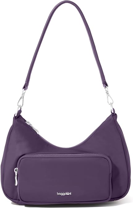 Baggallini Savannah Crossbody 12"x8" w/RFID Card Holder, Vegan Leather Shoulder Strap Convertible Crossbody for Women
