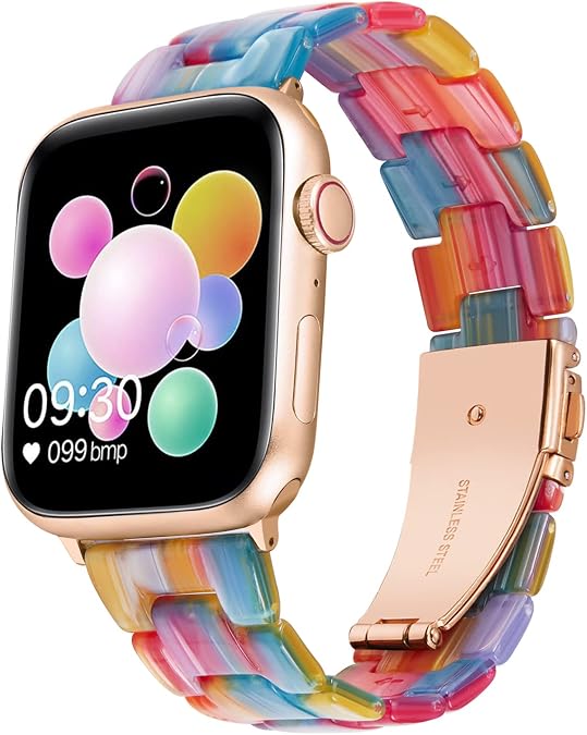 BINLUN Compatible with Apple Watch Bands 38mm 40mm 41mm 42mm 44mm 45mm 46mm 49mm for Women Men Lightweight Resin Watch Straps Compatible with iWatch Series 11/10/9/8/7/6/5/4/3/2/1/Ultra3 2 1/SE3 2 1