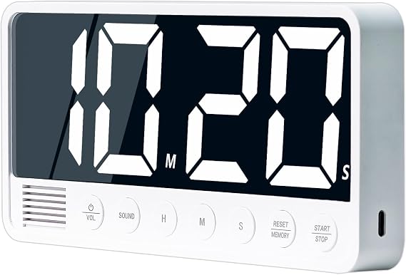 Digital Kitchen Timer with Extra Large Display White