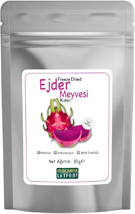 Ejder Kuru Meyve Cipsi Dondurularak Kurutulmuş Freeze Dried Meyve Kıtırı (20 g)