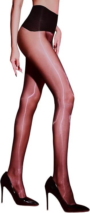 RUIBAVYA Shiny Pantyhose for Women Super Oil Tights Shimmer Sheer Stockings Ultra Silky Seamless Toghts