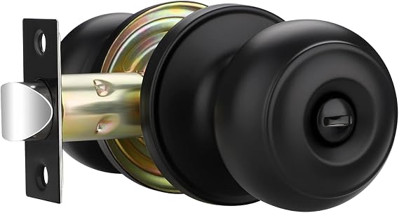 EHOMEWARE 1 Pack Black Door Knobs, Privacy Door Knobs Interior