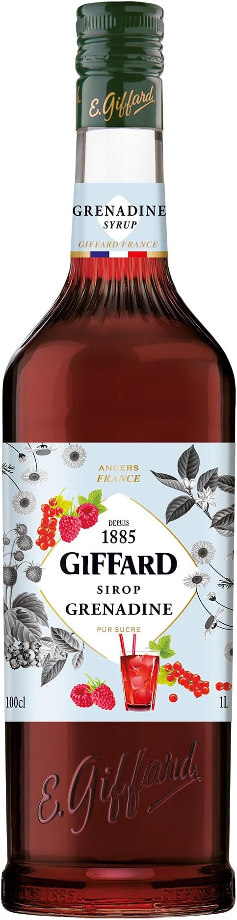 Giffard Grenadine Syrup | French Cocktail Sirop, 1L, Alcohol-Free