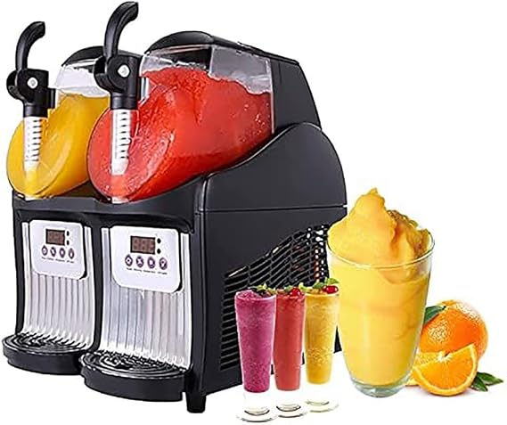 Portable Ice Slushie Making Machine, Commercial Ice Slush Machine, 2 Tank Frozen Drink Slush Machine, Professional Frozen Slushie Maker, For Hotel, Bar & Cafe