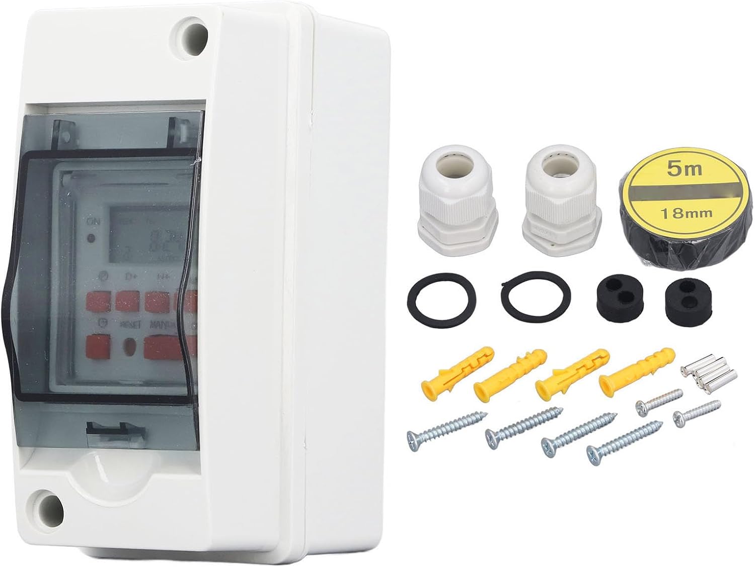7 Day Programmable Timer, Digital Pool Timer Switch, Electronic LCD Time Relay Switch, 28 On Off Schedules, for Pool Pumps Heaters Filters Motor Lights Fans