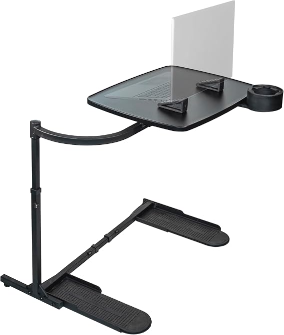 Stander Wonder Tray, Adjustable Swivel Table, Extra-Large Computer Stand, Couch Desk & Gaming Bench, TV-Trays for Eating on Couches, Chairs, Recliners with Laptop Wedges and Cup Holder, XL, Black